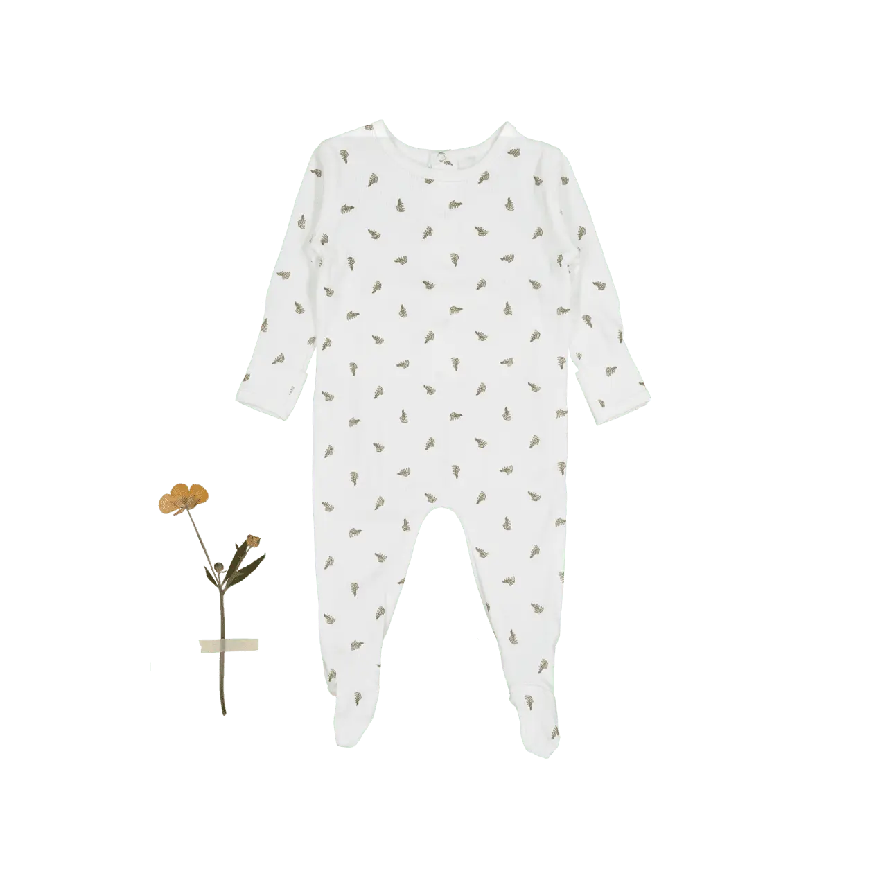 The Printed Romper - White Leaf - White, Baby & Toddler Clothing, Infant bodysuit, Insect, Clothing | Everetts Place