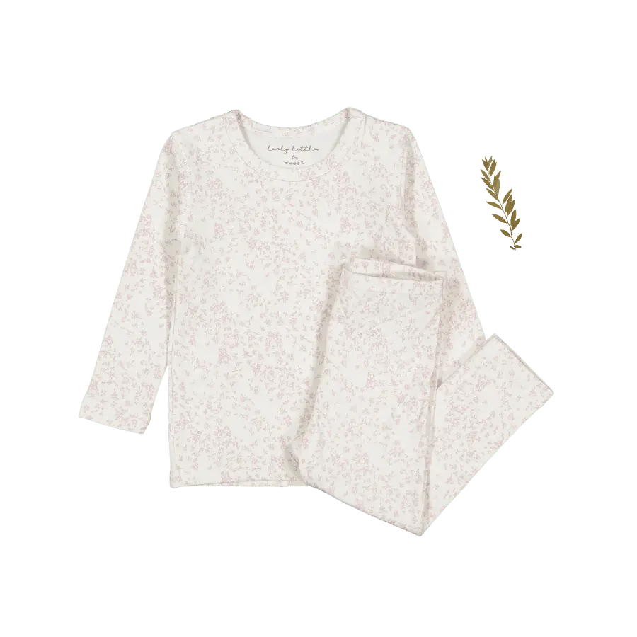 The Printed Set - Flutter Pink - Sleeve, White, Textile, Long-sleeved T-shirt, Nightwear | Everetts Place
