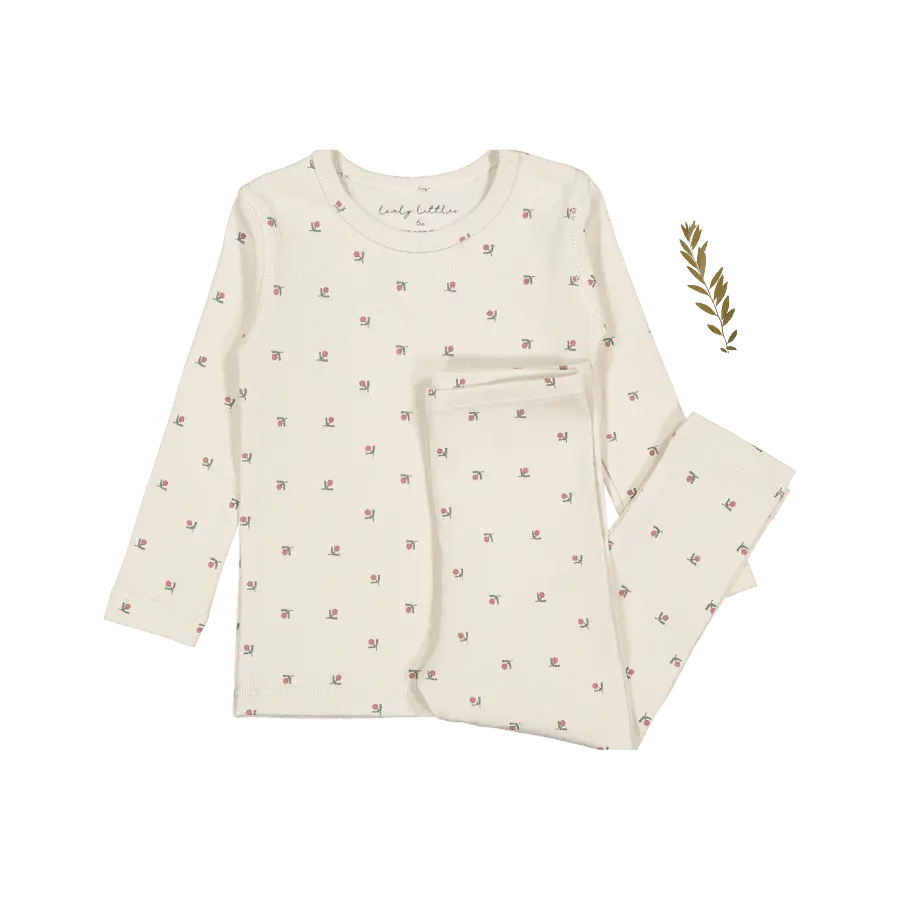 The Printed  Set - Mini Stitch Red - Sleeve, White, Nightwear, Pajamas, Long-sleeved T-shirt | Everetts Place