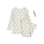 The Printed Set - Zara Blue - White, Nightwear, Pajamas, Pattern, Long-sleeved T-shirt | Everetts Place