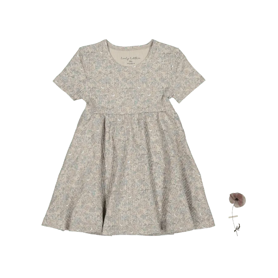 Lovely Littles The Printed Short Sleeve Dress - Elise Ribbed - 
