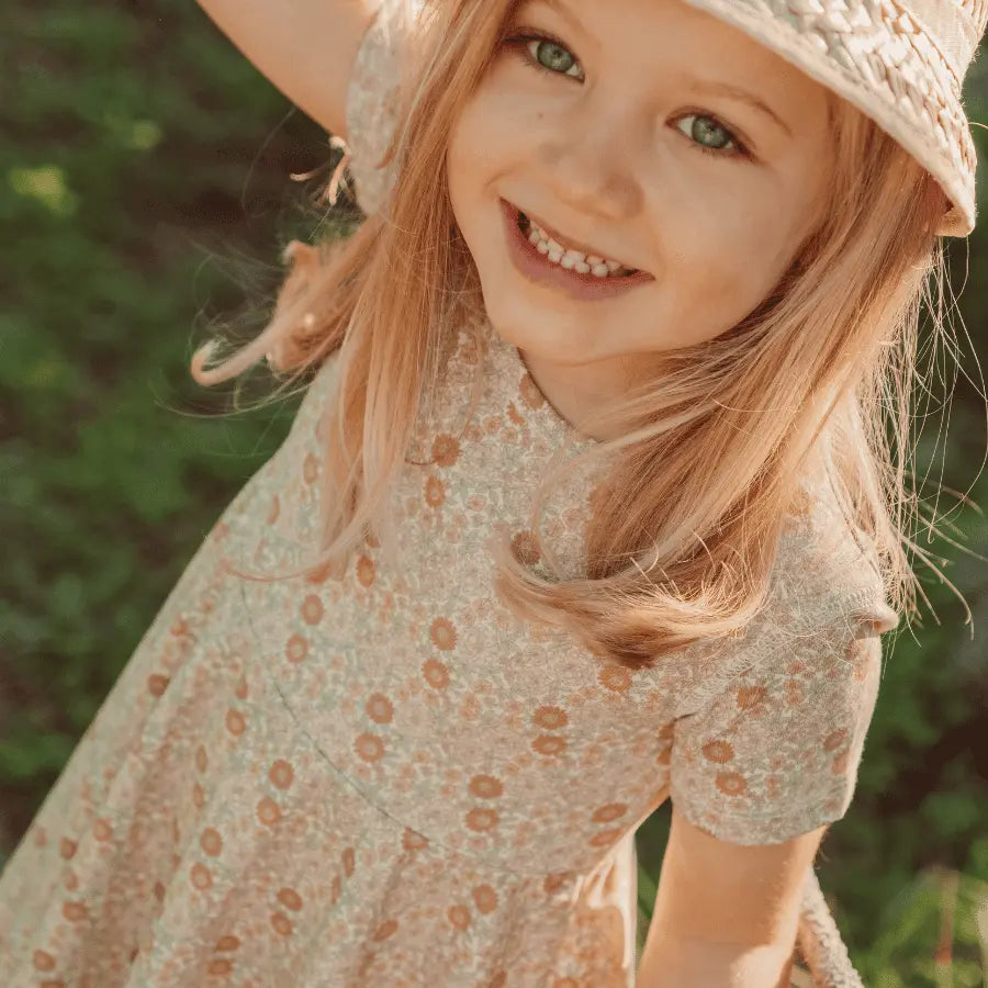 Lovely Littles The Printed Short Sleeve Dress - Meadow - 