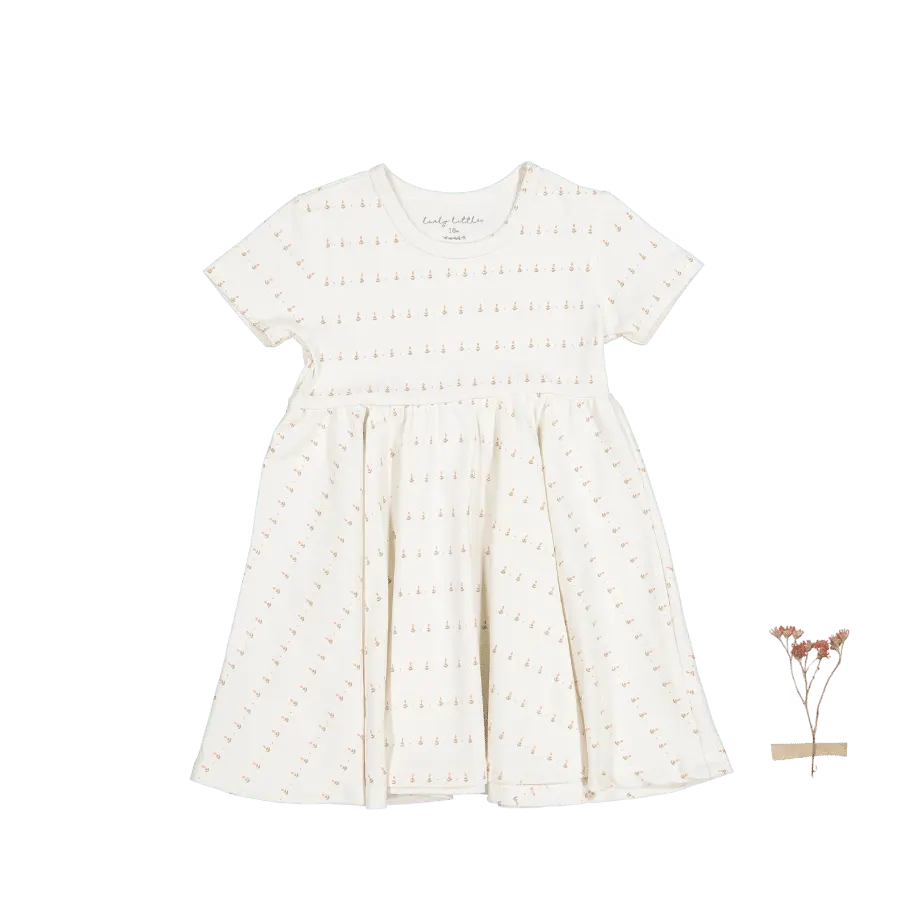 The Printed Short Sleeve Dress - Mini Tulip - Sleeve, White, Baby & Toddler Clothing, One-piece garment, Day Dress | Everetts Place