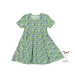The Printed Short Sleeve Dress - Pansy - Sleeve, Day Dress, One-piece garment, Textile, Dress | Everetts Place
