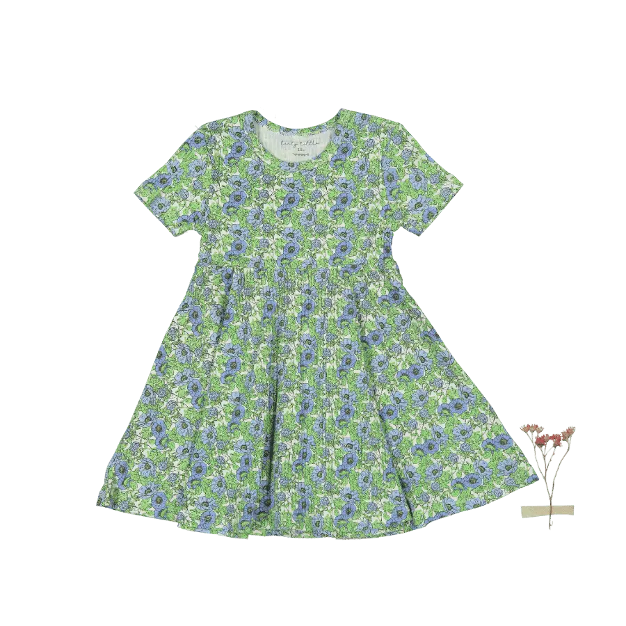 The Printed Short Sleeve Dress - Pansy - Sleeve, Day Dress, One-piece garment, Textile, Dress | Everetts Place