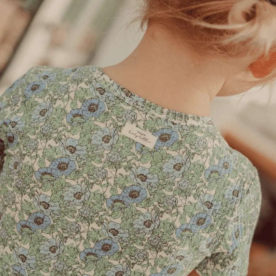 Lovely Littles The Printed Short Sleeve Dress - Pansy - 