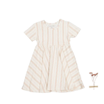 The Printed Short Sleeve Dress - Rose Stripe - Sleeve, White, Day Dress, One-piece garment, Pink | Everetts Place