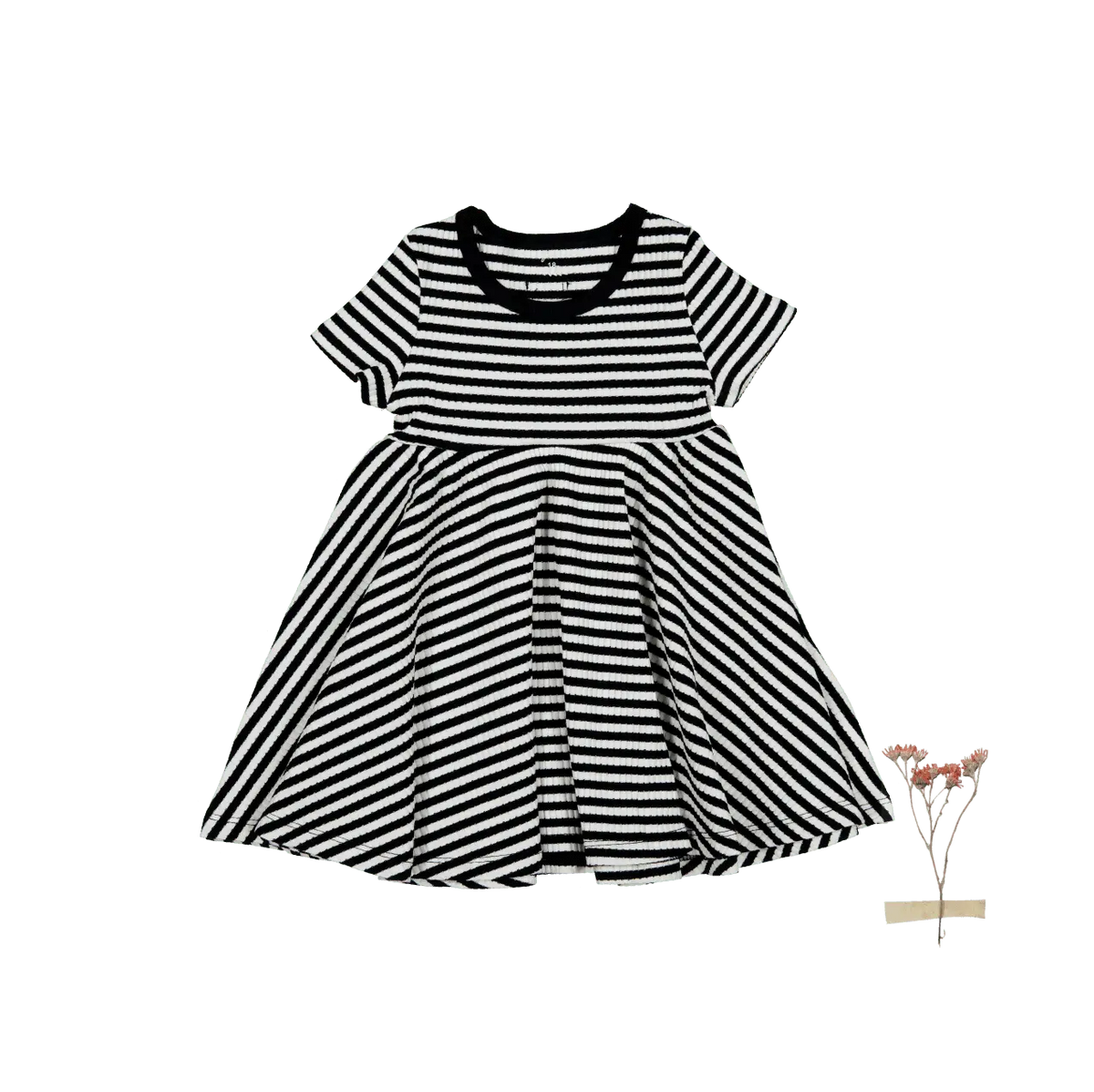 The Printed Short Sleeve Dress - Stripe - Sleeve, White, Day Dress, One-piece garment, Baby & Toddler Clothing | Everetts Place