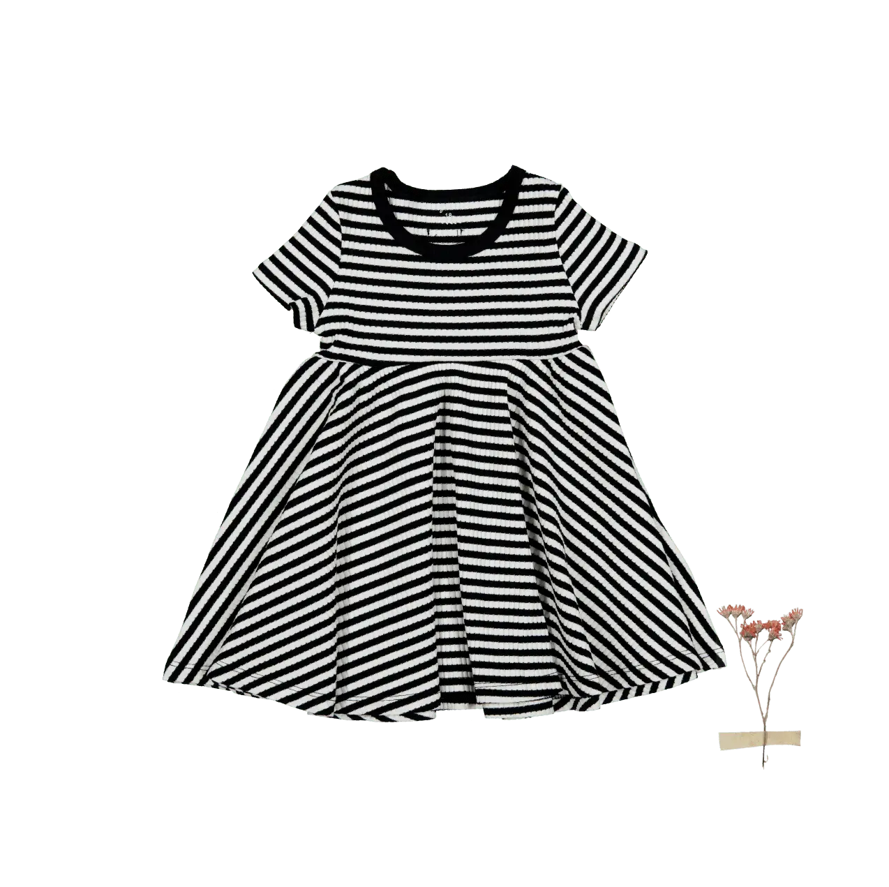 The Printed Short Sleeve Dress - Stripe - Sleeve, White, Day Dress, One-piece garment, Baby & Toddler Clothing | Everetts Place