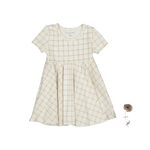 The Printed Short Sleeve Dress - Tan Grid - Sleeve, One-piece garment, Day Dress, Baby & Toddler Clothing, Clothes hanger | Everetts Place