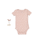 The Printed Short Sleeve Onesie - Mauve Petal - Sleeve, Baby & Toddler Clothing, Infant bodysuit, Pink, Leotard | Everetts Place