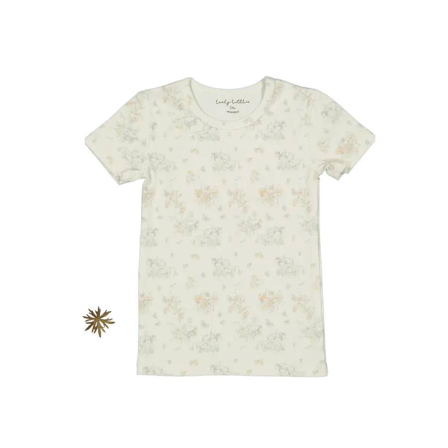 The Printed Short Sleeve Tee - Amelia - Sleeve, White, Active Shirt, Top | Everetts Place