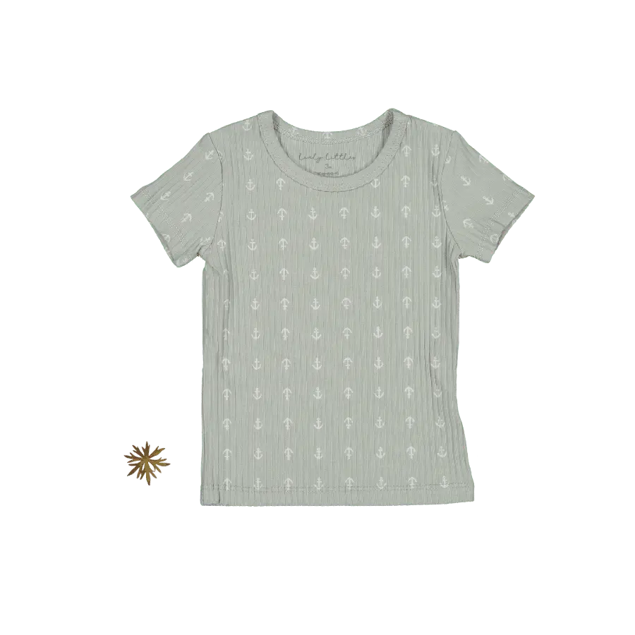 The Printed Short Sleeve Tee - Anchor - Sleeve, White, Textile, Active Shirt, Top | Everetts Place