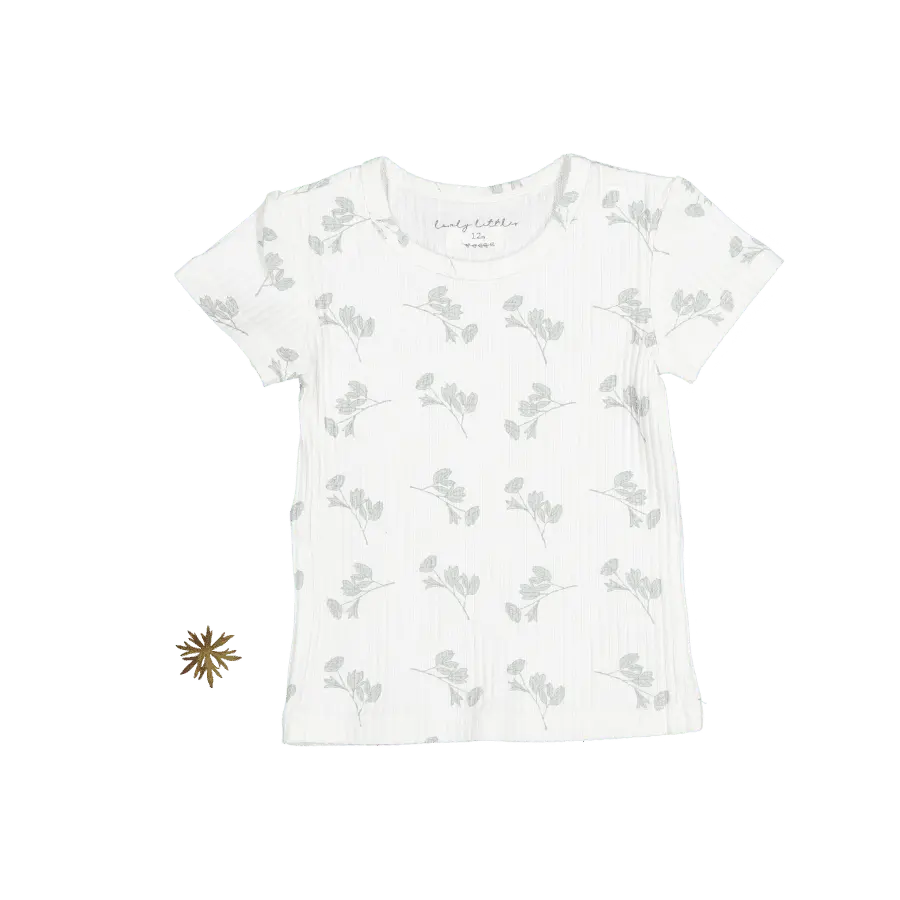 The Printed Short Sleeve Tee - Celia - Sleeve, White, Active Shirt, Malvales, Top | Everetts Place