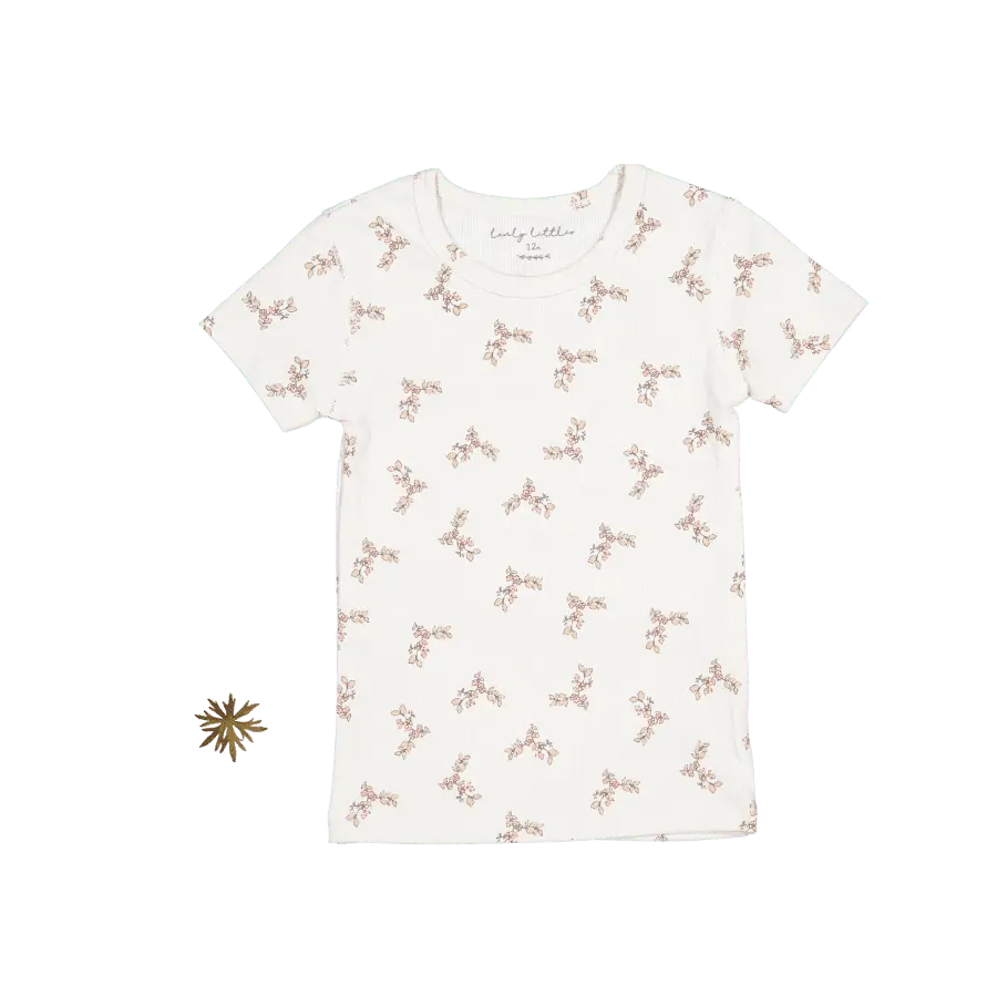 The Printed Short Sleeve Tee - Lola - Sleeve, White, Active Shirt, Top | Everetts Place