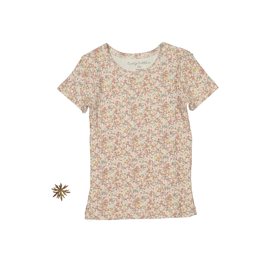 Lovely Littles The Printed Short Sleeve Tee - Mist Floral - 