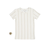 The Printed Short Sleeve Tee - Mist Stripe - Sleeve, White, Textile, Active Shirt, Top | Everetts Place