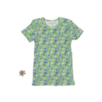 The Printed Short Sleeve Tee - Pansy - Sleeve, White, Textile, Fashion, Active Shirt | Everetts Place