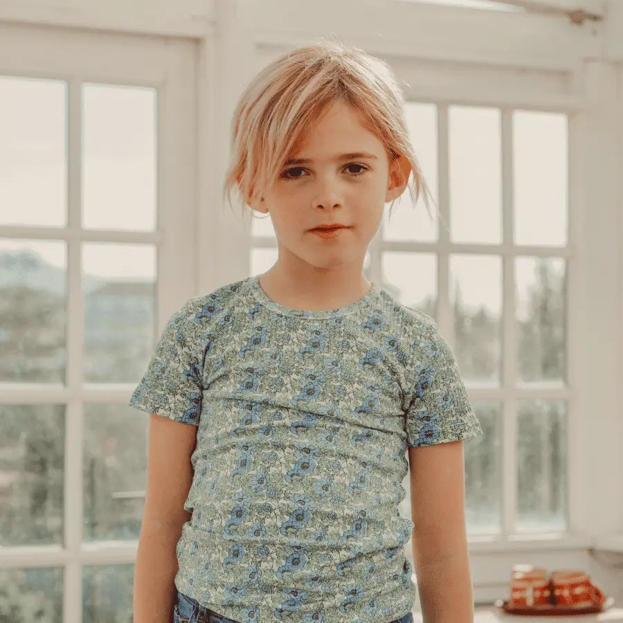 Lovely Littles The Printed Short Sleeve Tee - Pansy - 