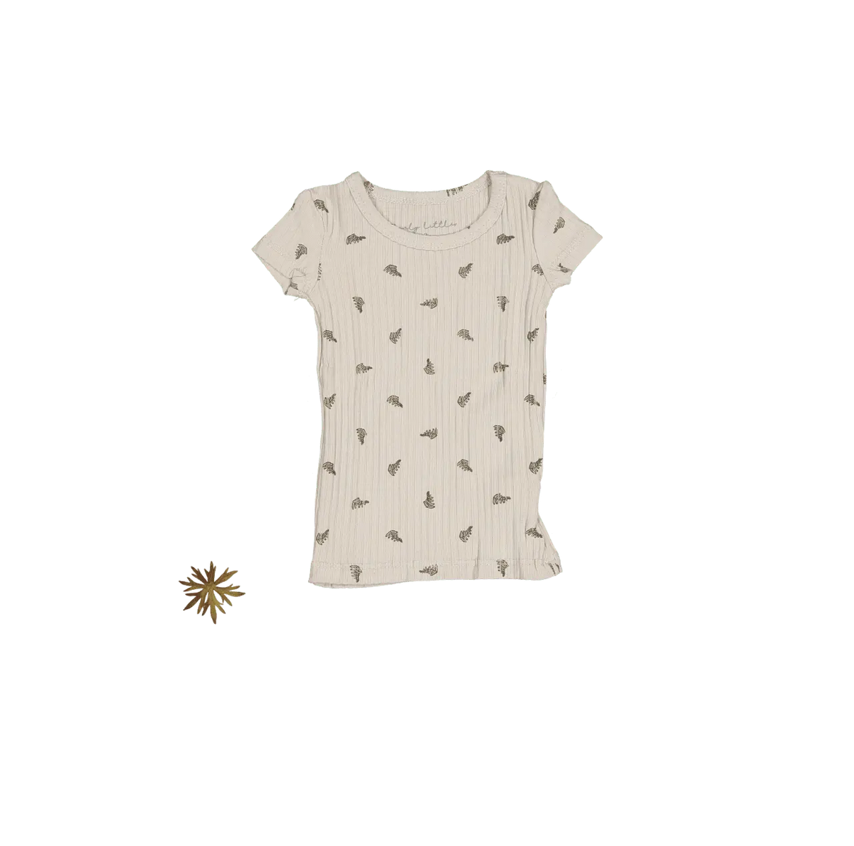The Printed Short Sleeve Tee - Sand Leaf - Sleeve, White, Textile, Active Shirt, Fashion design | Everetts Place