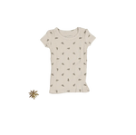 The Printed Short Sleeve Tee - Sand Leaf - Sleeve, White, Textile, Active Shirt, Fashion design | Everetts Place