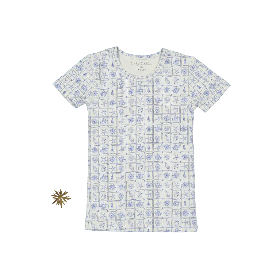 The Printed Short Sleeve Tee - Starfish - Sleeve, White, T-shirt, Textile, Active Shirt | Everetts Place