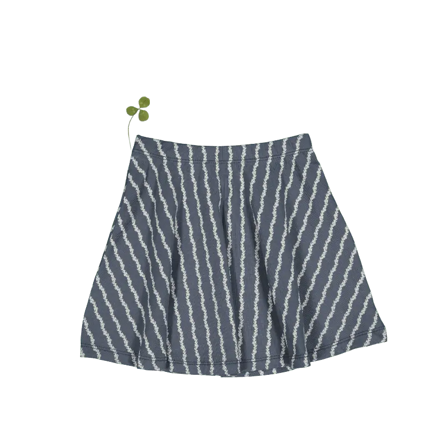 The Printed Skirt -  Linear Stem - Textile, Grey, A-line, Skort, Pattern | Everetts Place