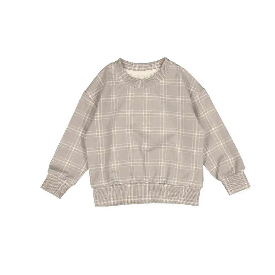 The Printed Sweatshirt - Taupe Check - Sleeve, White, Grey, Baby & Toddler Clothing, Long-sleeved T-shirt | Everetts Place