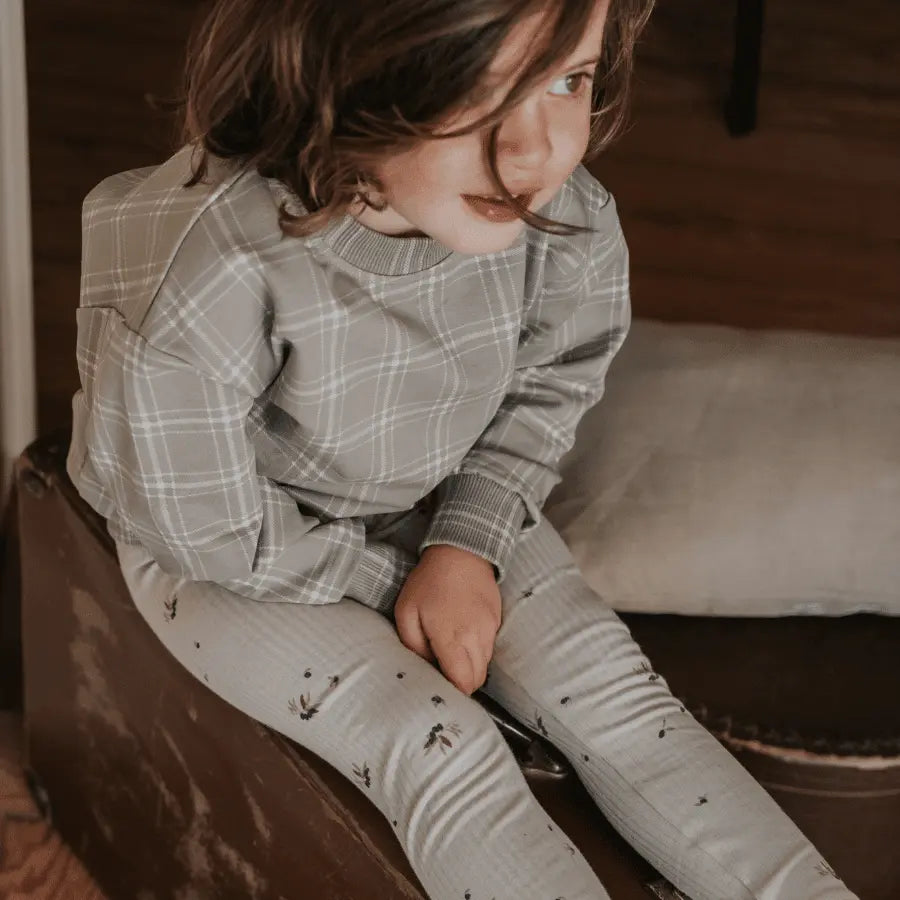 Lovely Littles The Printed Sweatshirt - Taupe Check - 