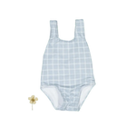 The Printed Swimsuit - Blue Grid - Baby & Toddler Clothing, Pattern, One-piece swimsuit, Swimwear, Clothing | Everetts Place