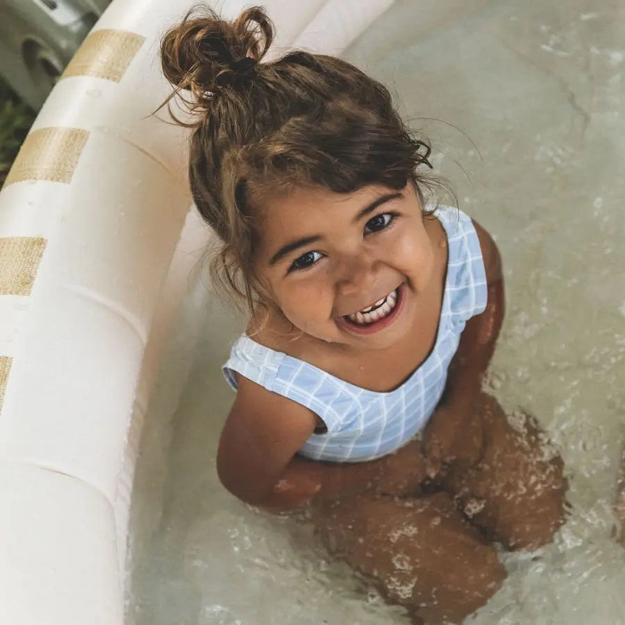 Lovely Littles The Printed Swimsuit - Blue Grid - 