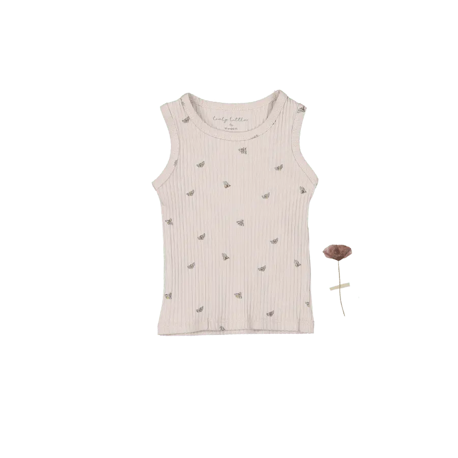 The Printed Tank - Bee - Sleeveless shirt, White, Undershirt, Textile, Active Tank | Everetts Place