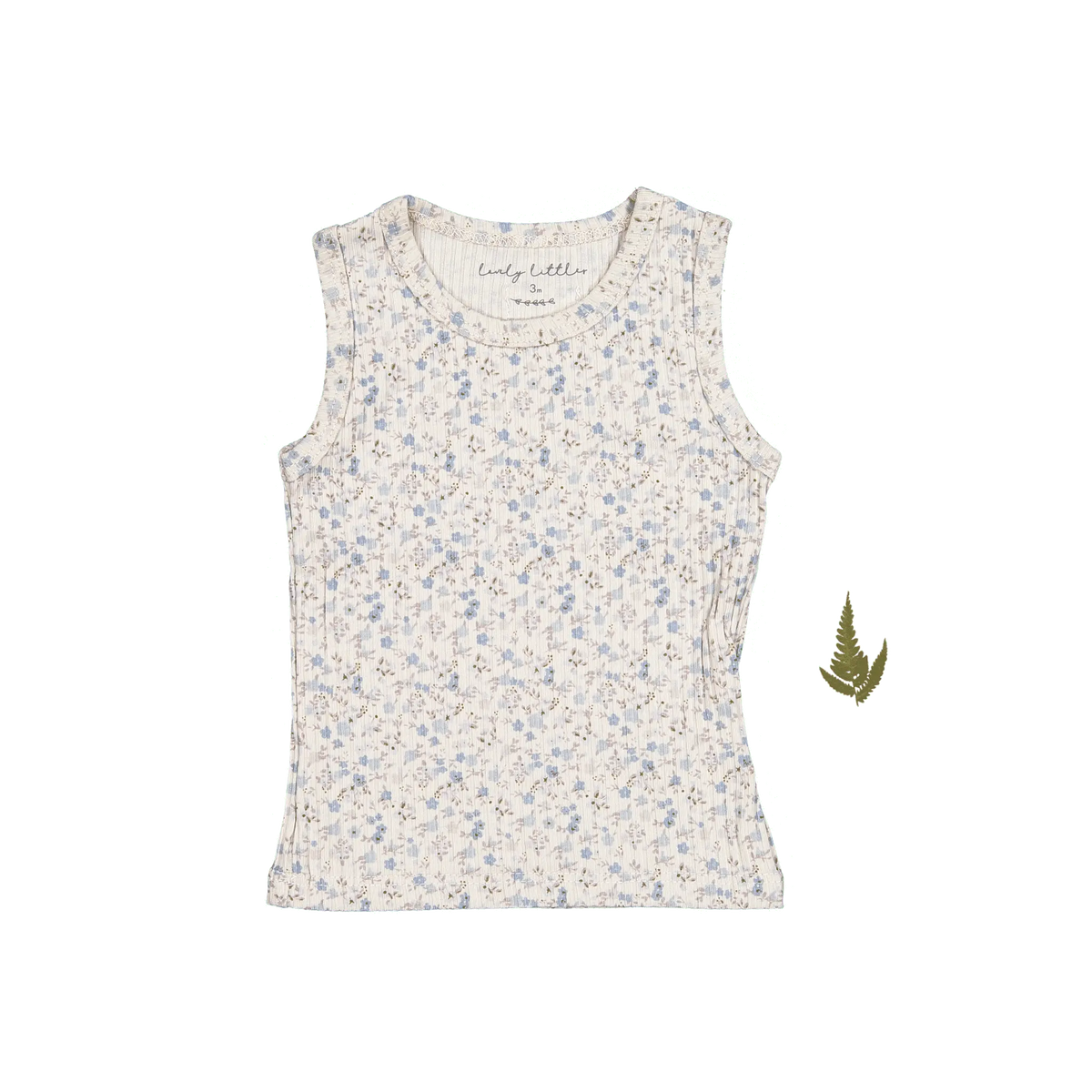 Lovely Littles The Printed Tank - Dusty Blue Floral - 