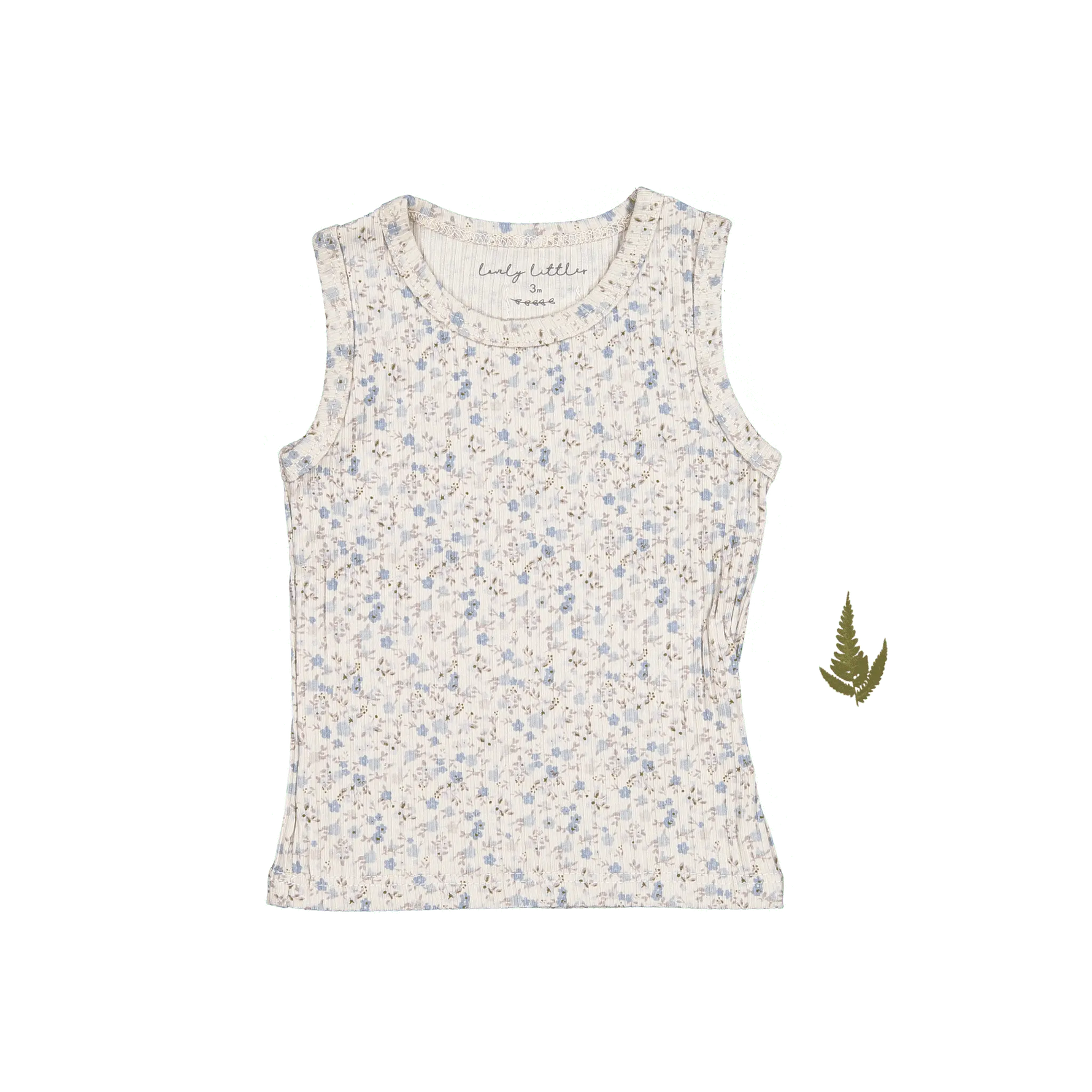 Lovely Littles The Printed Tank - Dusty Blue Floral - 