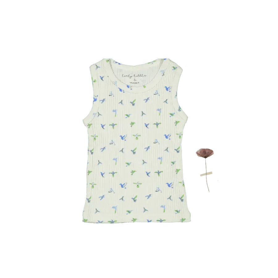The Printed Tank - Hummingbird - Sleeveless shirt, White, Textile, Active Tank, Undershirt | Everetts Place