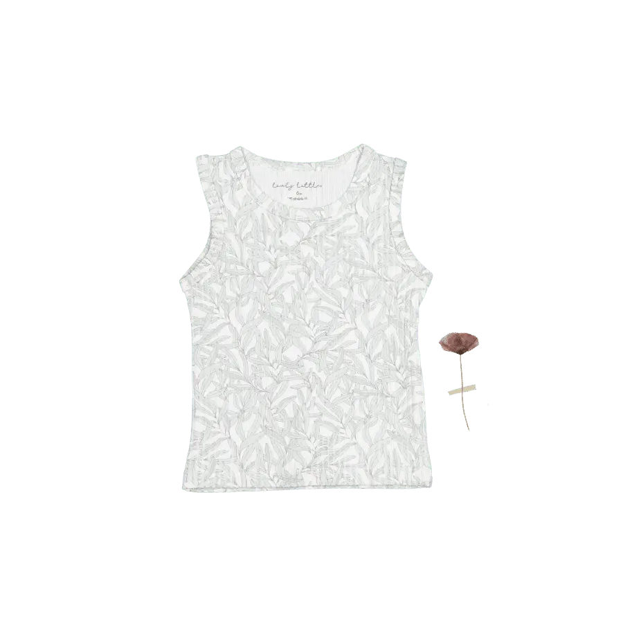 The Printed Tank - Willa - Sleeveless shirt, White, Textile, Undershirt, Active Tank | Everetts Place