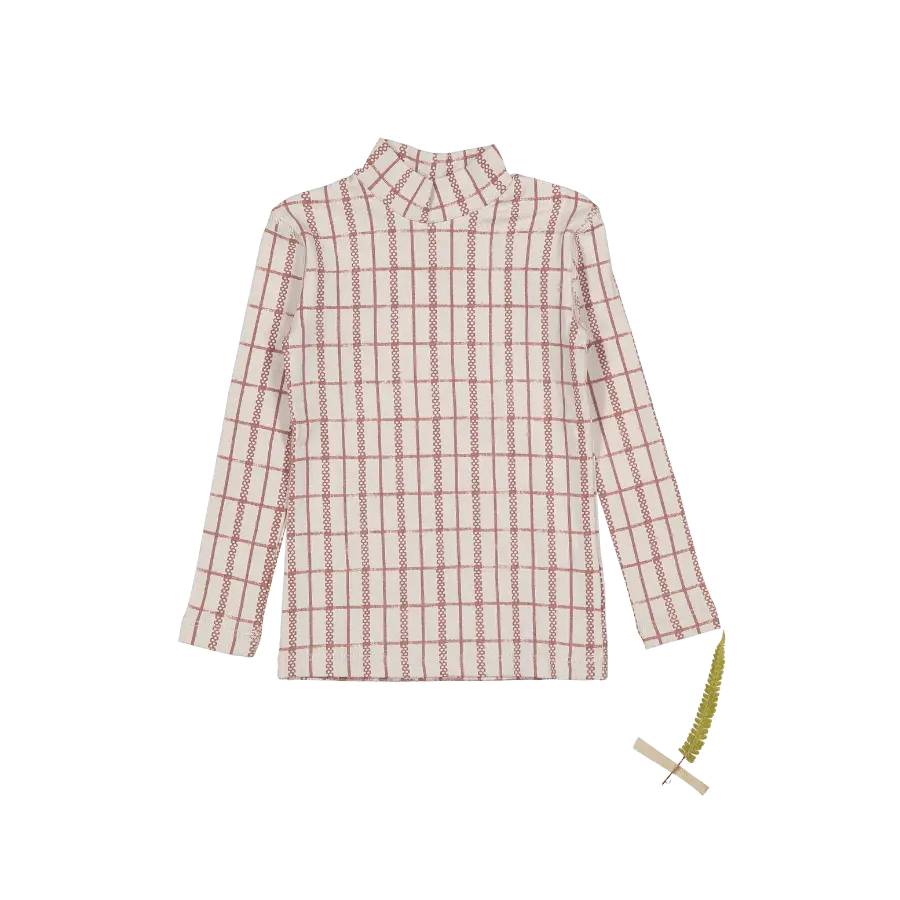 Lovely Littles The Printed Turtleneck - Mauve Check - 