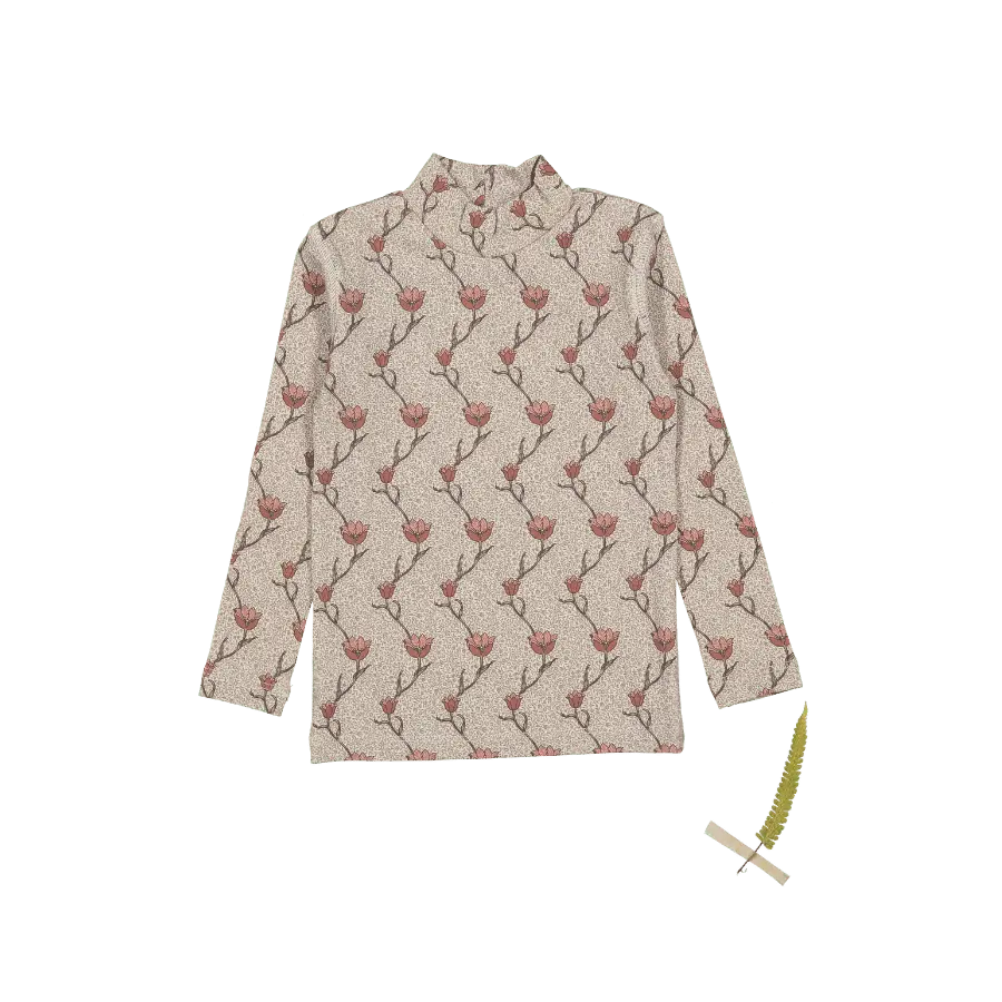 The Printed Tutleneck - Iris - Bird, Pattern, Top | Everetts Place
