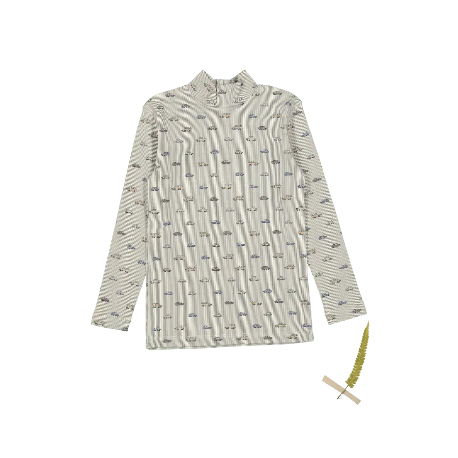 The Printed Tutleneck - Vintage Car - Sleeve, Collar, Button, Dress shirt, Pattern | Everetts Place