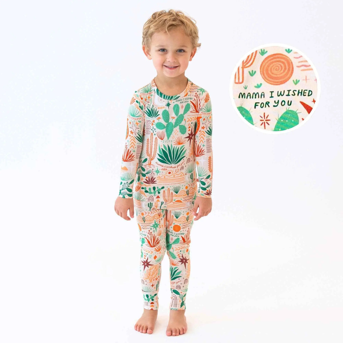 Raising Mama The Second - Skin 2 - Piece Long Sleeve Pajama | Desert Cactus (Beige) - 
