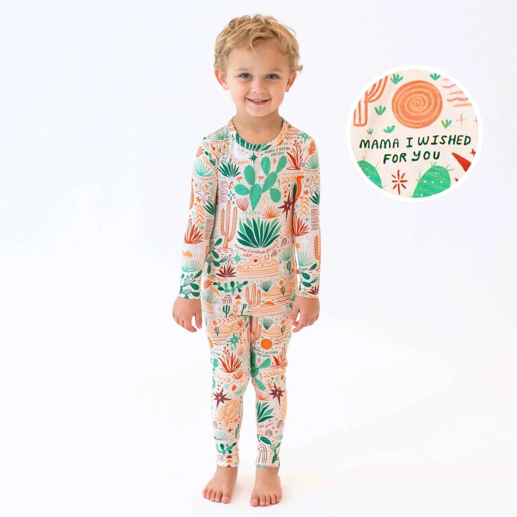 Raising Mama The Second - Skin 2 - Piece Long Sleeve Pajama | Desert Cactus (Beige) - 