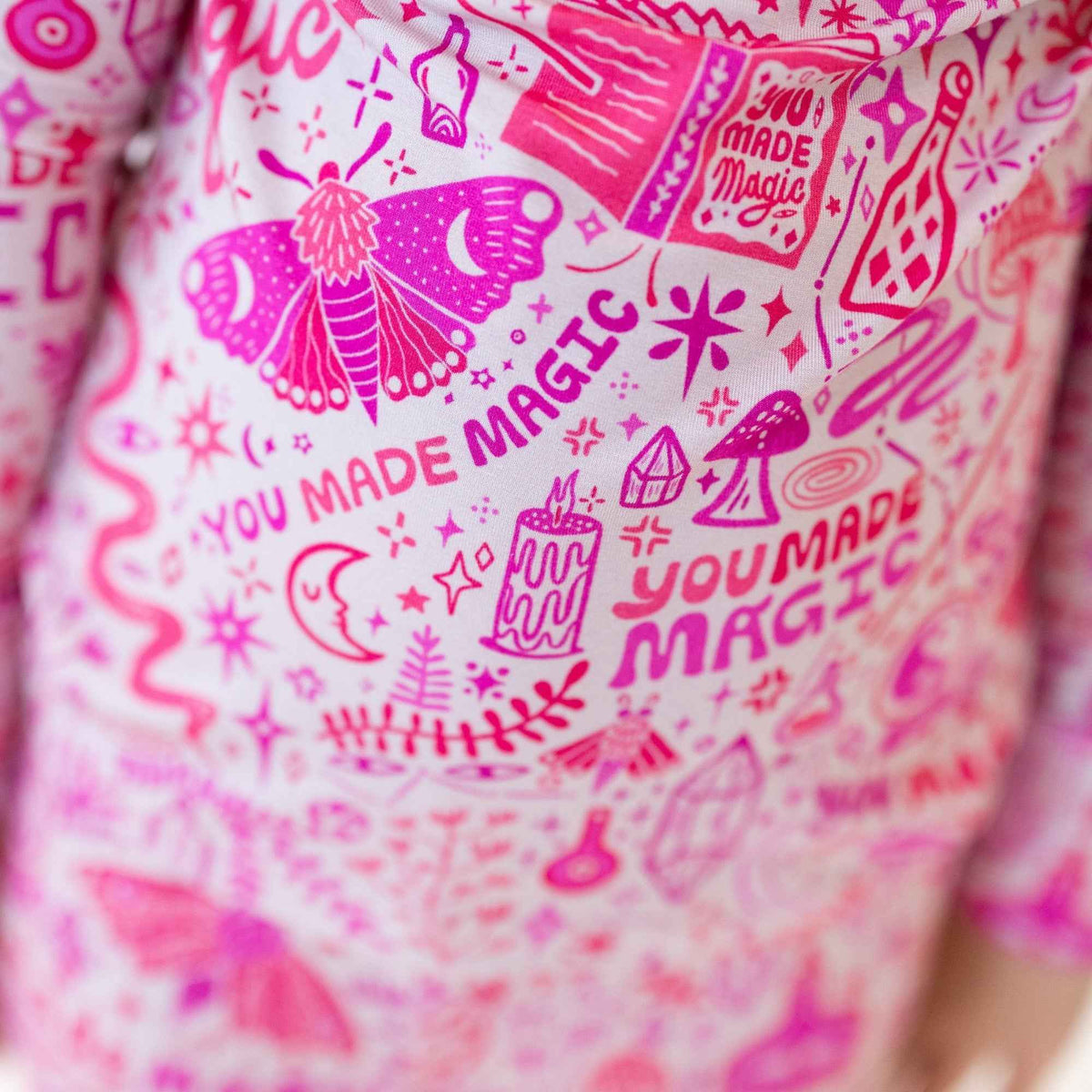 Raising Mama The Second - Skin 2 - Piece Long Sleeve Pajama | Mystic Mama (Pink) - 