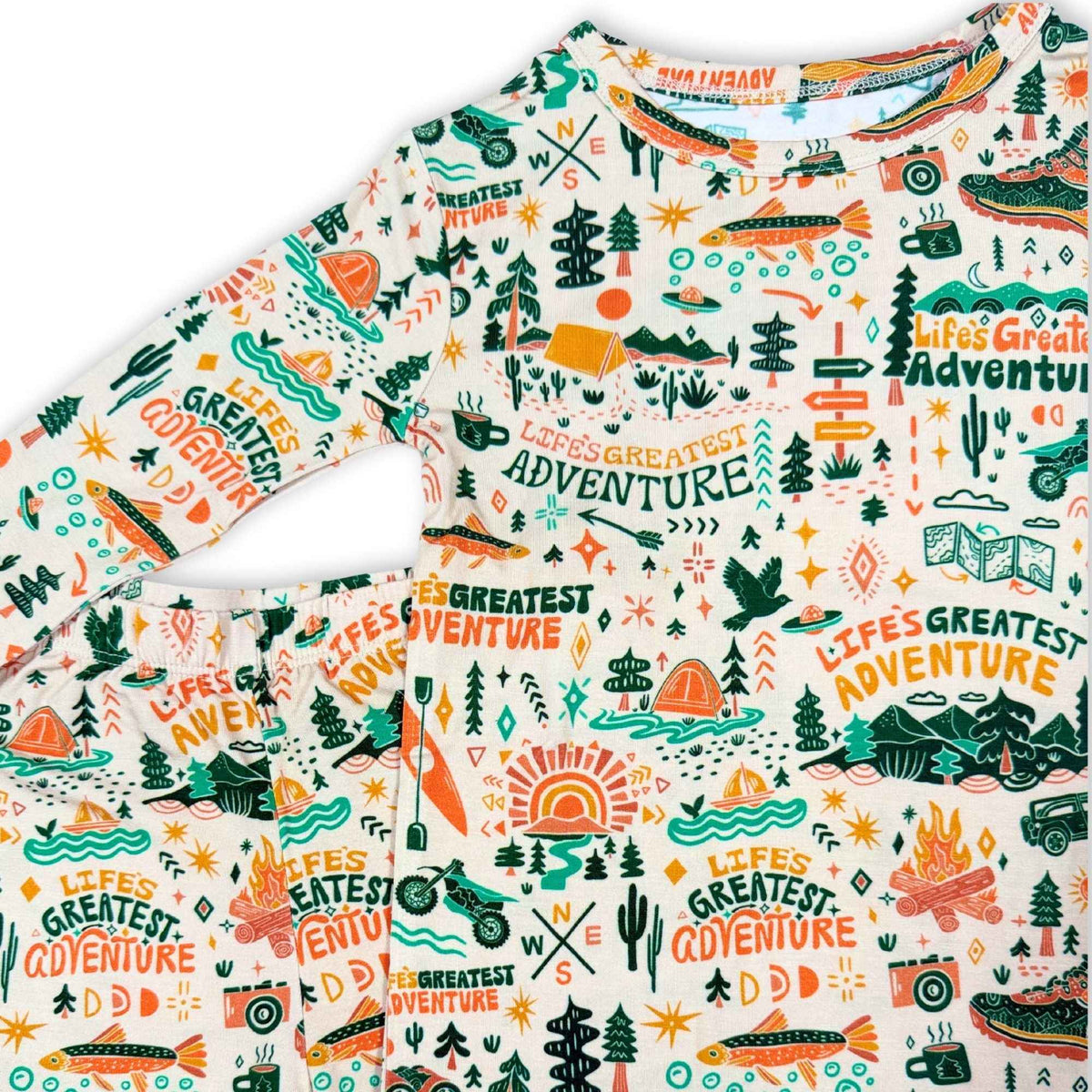 Raising Mama The Second - Skin 2 - Piece Long Sleeve Pajama | Wanderlust - 