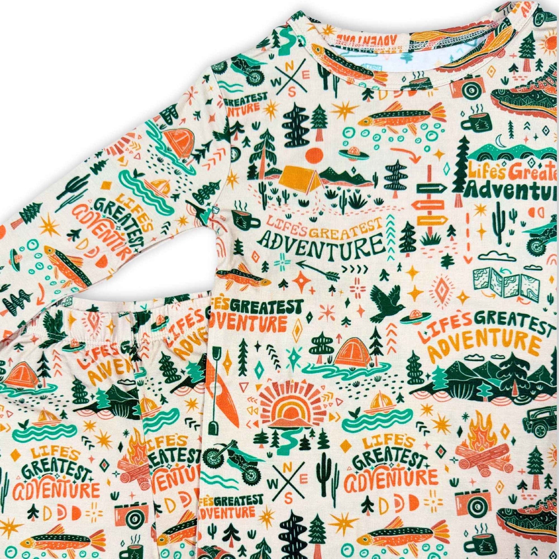 Raising Mama The Second - Skin 2 - Piece Long Sleeve Pajama | Wanderlust - 