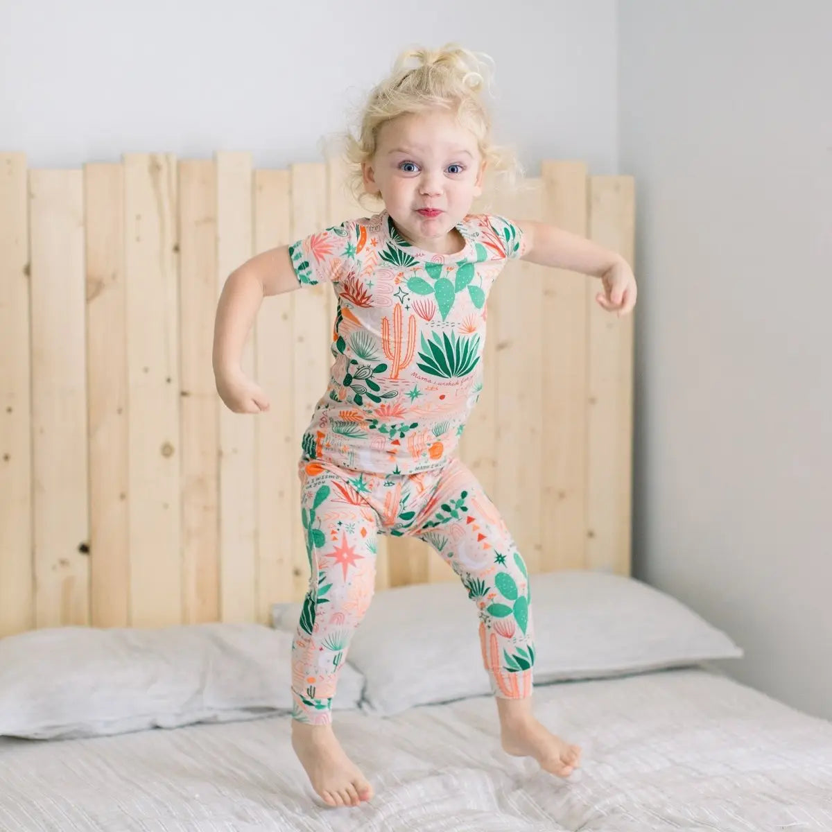 Raising Mama The Second - Skin 2 - Piece Short Sleeve Pajama | Desert Cactus (Beige) - 