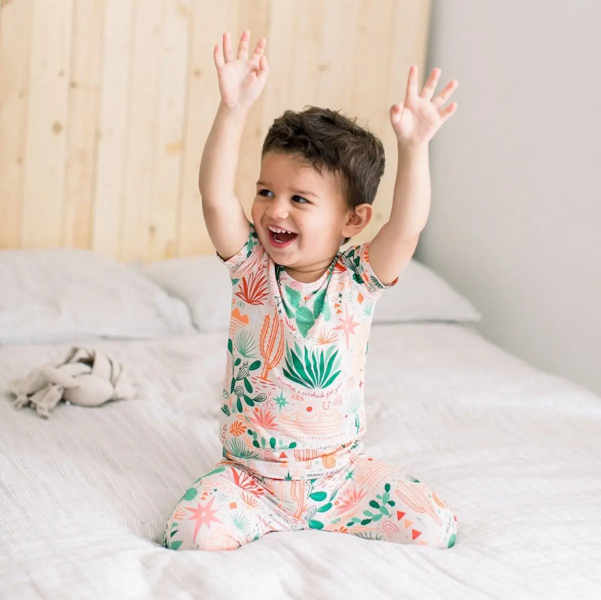 Raising Mama The Second - Skin 2 - Piece Short Sleeve Pajama | Desert Cactus (Beige) - 
