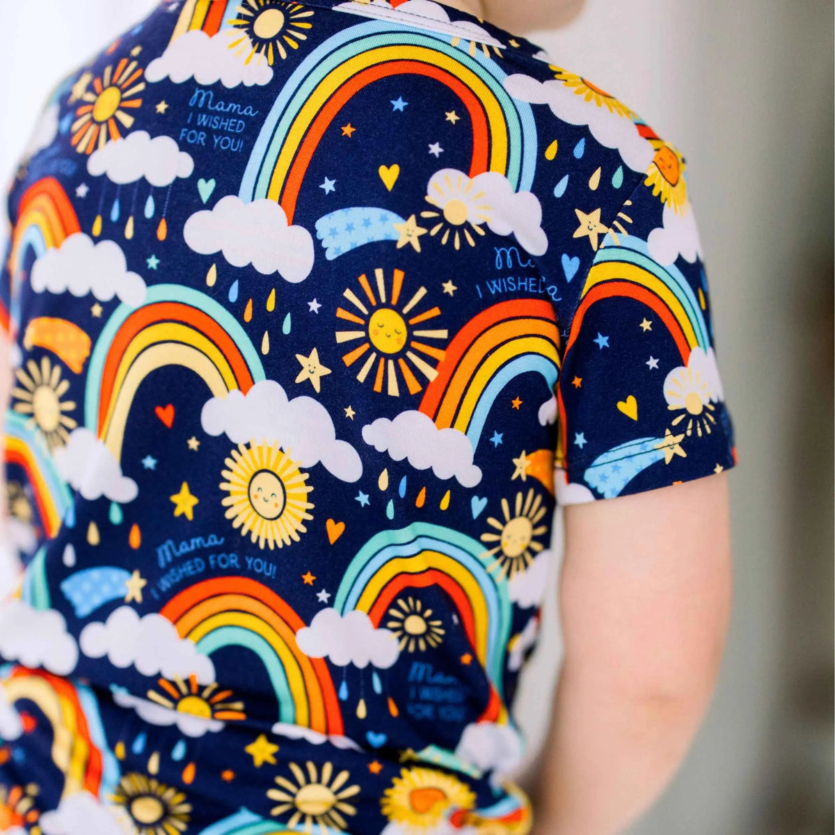 Raising Mama The Second - Skin 2 - Piece Short Sleeve Pajama | Here Comes the Sunshine (Blue) - 