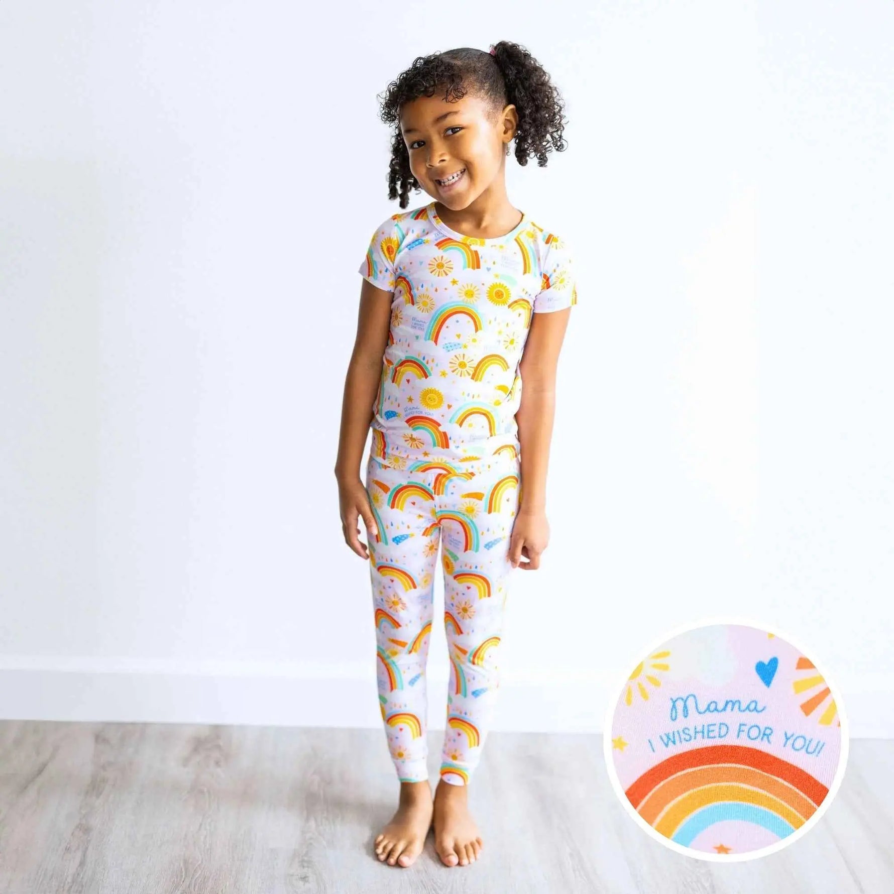 Raising Mama The Second - Skin 2 - Piece Short Sleeve Pajama | Here Comes the Sunshine (Pink) - 
