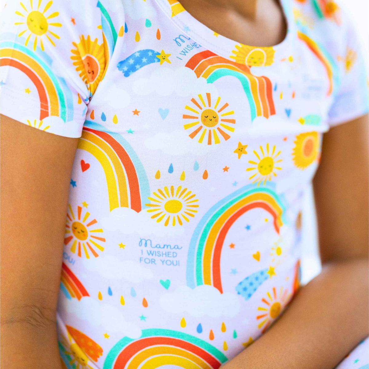 Raising Mama The Second - Skin 2 - Piece Short Sleeve Pajama | Here Comes the Sunshine (Pink) - 