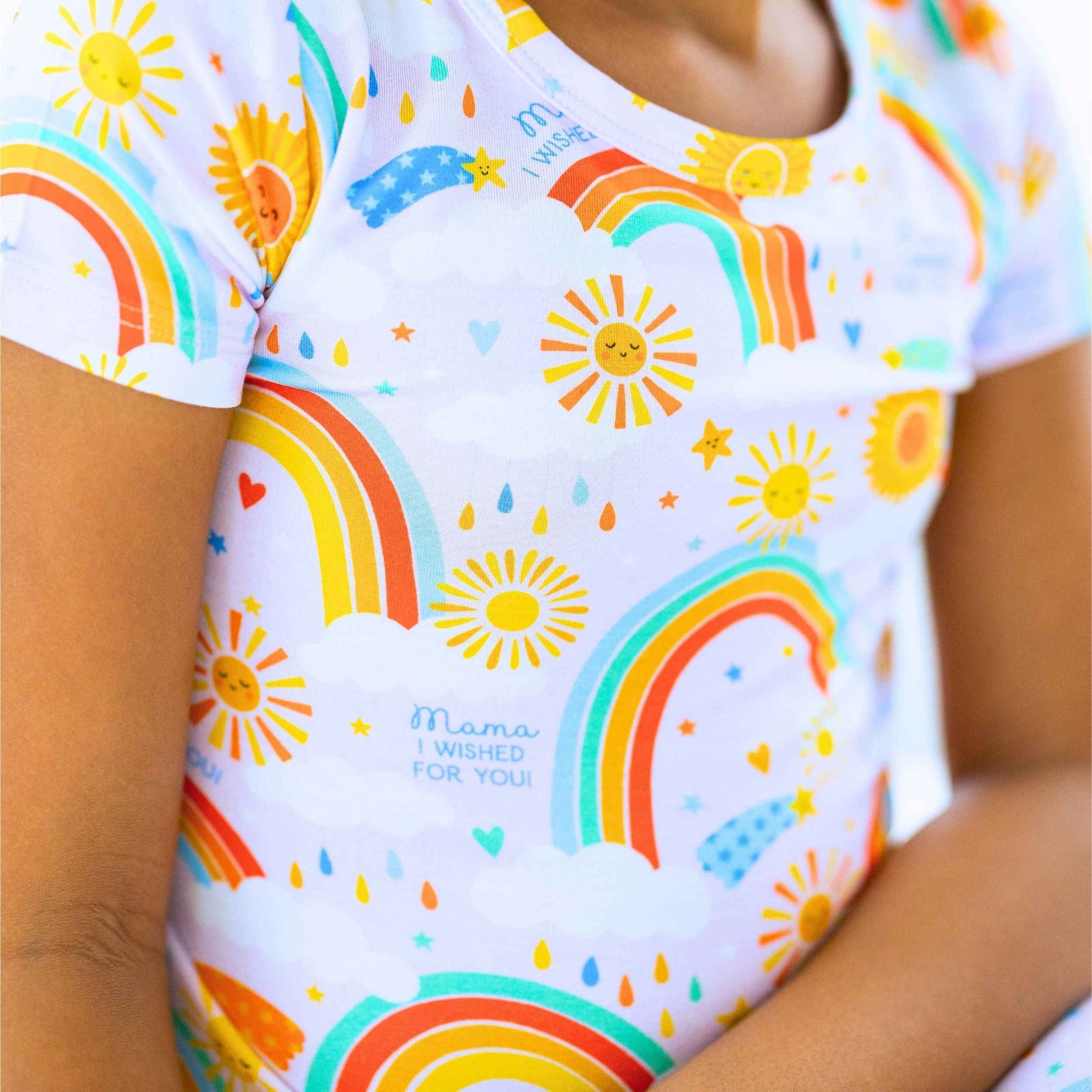 Raising Mama The Second - Skin 2 - Piece Short Sleeve Pajama | Here Comes the Sunshine (Pink) - 